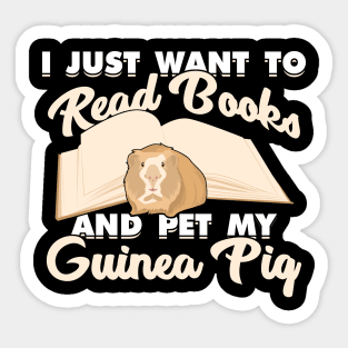 Guinea Pig Cavy Reading Books Bookworm Gift Sticker